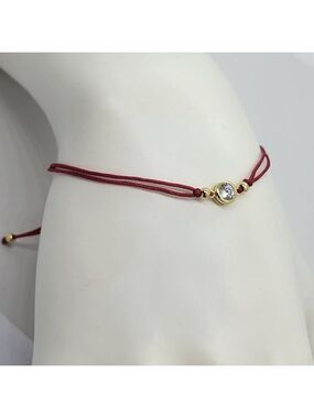 Minimalist Round Stone Bracelet – 925 Sterling Silver, Adjustable